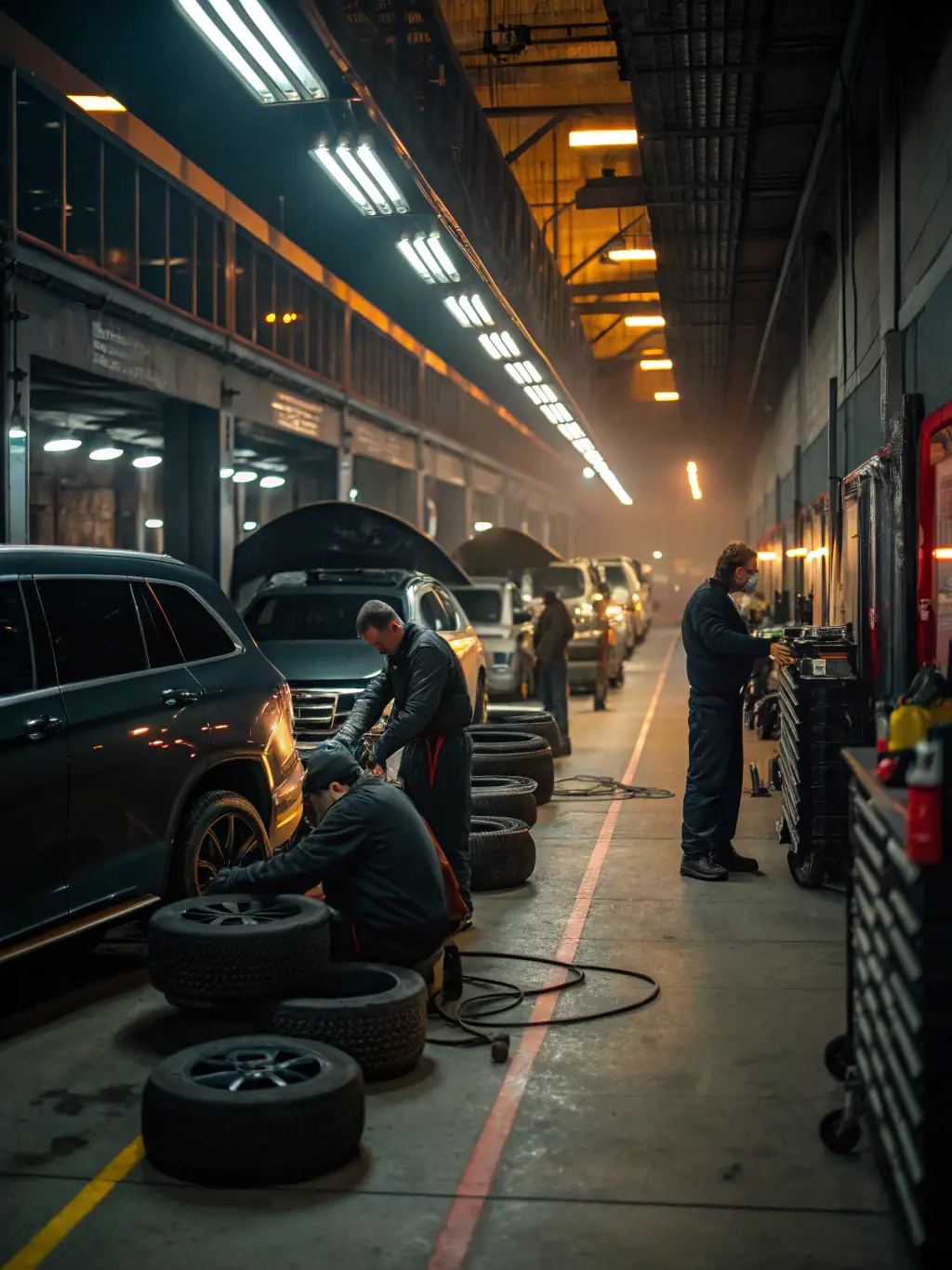 A time-lapse video showing a car quickly moving through the Qadora service bay, highlighting our efficient and fast service.